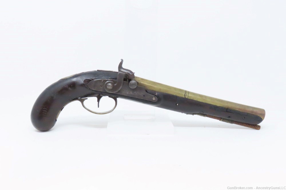 Pre-1813 PROOFED Antique NOCK .60 Cal. PERCUSSION Conversion TRADE Pistol  -img-1