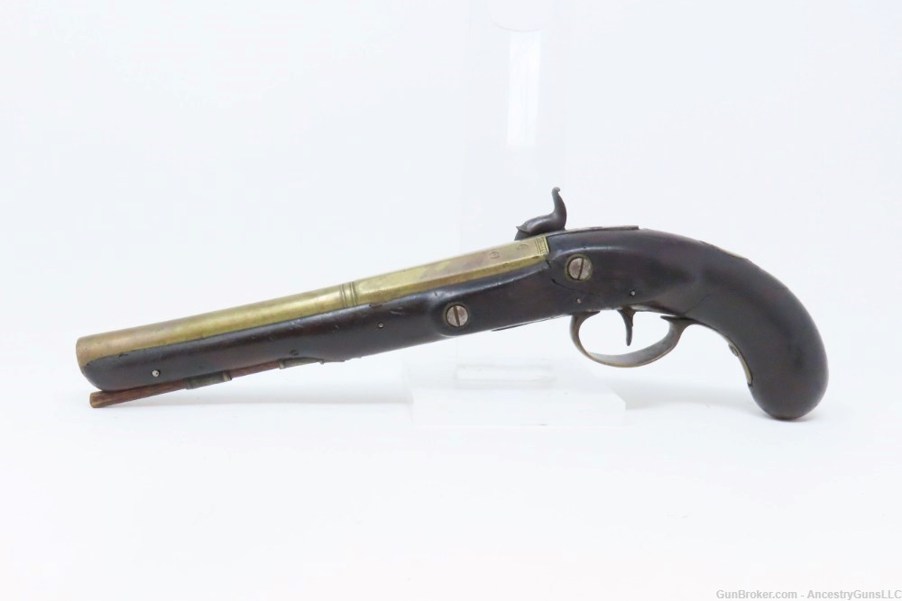 Pre-1813 PROOFED Antique NOCK .60 Cal. PERCUSSION Conversion TRADE Pistol  -img-14