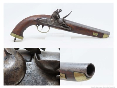 DUTCH/BELGIAN Antique SEA SERVICE .69 Cal. FLINTLOCK Military NAVAL Pistol 
