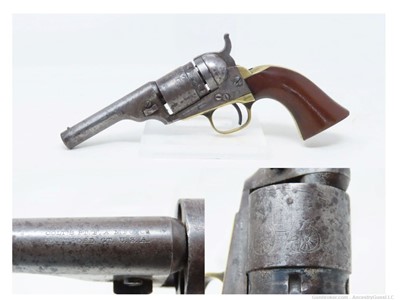 Antique COLT 3-1/2 Inch ROUND BARREL Pocket Model CARTRIDGE .38 CF Revolver