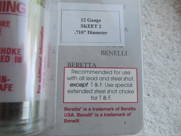 Beretta & Benelli 12 Ga Skeet 2 Choke Tube by Hastings-img-1