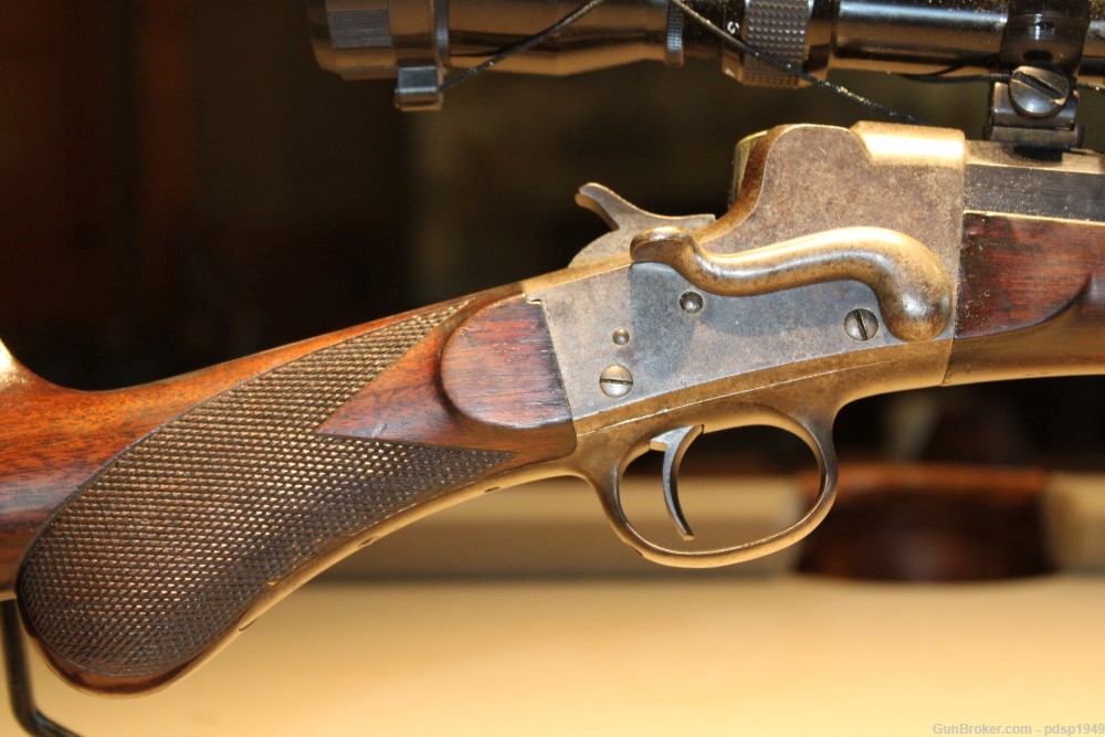 USED Remington Hepburn #3 Falling Block Rifle .22 Hornet w/ Tasco Optic -img-8