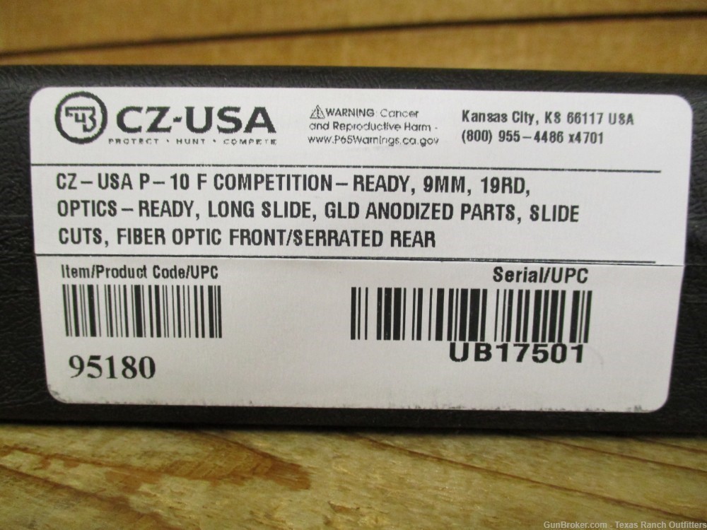 CZ 95180 P-10 F Competition Ready 9mm 19rd magazines gold accents NIB-img-3