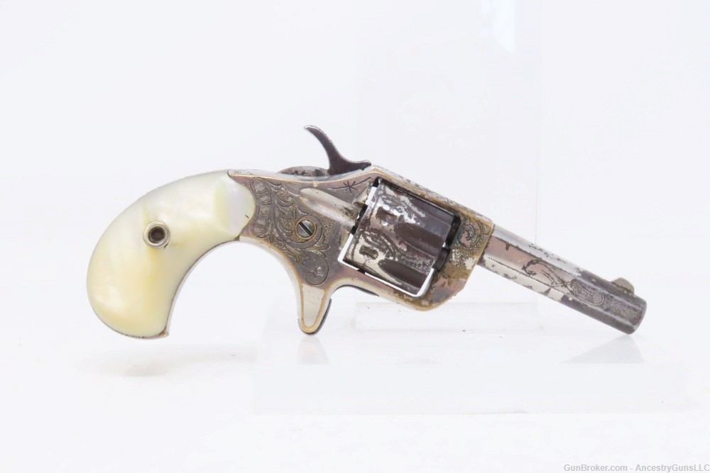 LETTERED Antique COLT “NEW LINE .22” Etched Panel Revolver FACTORY ENGRAVED-img-12