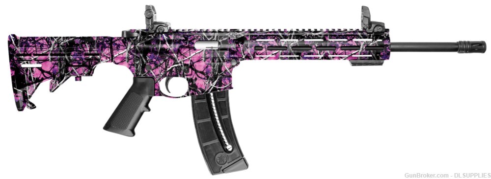 SMITH AND WESSON S&W M&P15-22 SPORT MUDDY GIRL PINK CAMO 16.5" BBL .22LR-img-0