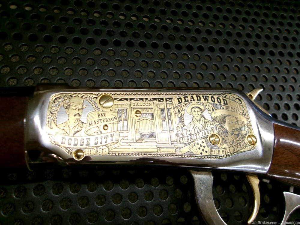 Winchester 94 AE Gamblers 30-30 win Engraved Large Loop 20" Barrel Gold-img-5