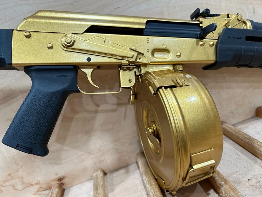  CENTURY ARMS VSKA AK-47 7.62X39 GOLD CERAKOTED W/ MAGPUL #25453 -img-4