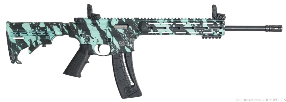 SMITH AND WESSON S&W M&P15-22 SPORT ROBIN'S EGG BLUE CAMO 16.5" BBL .22LR-img-0