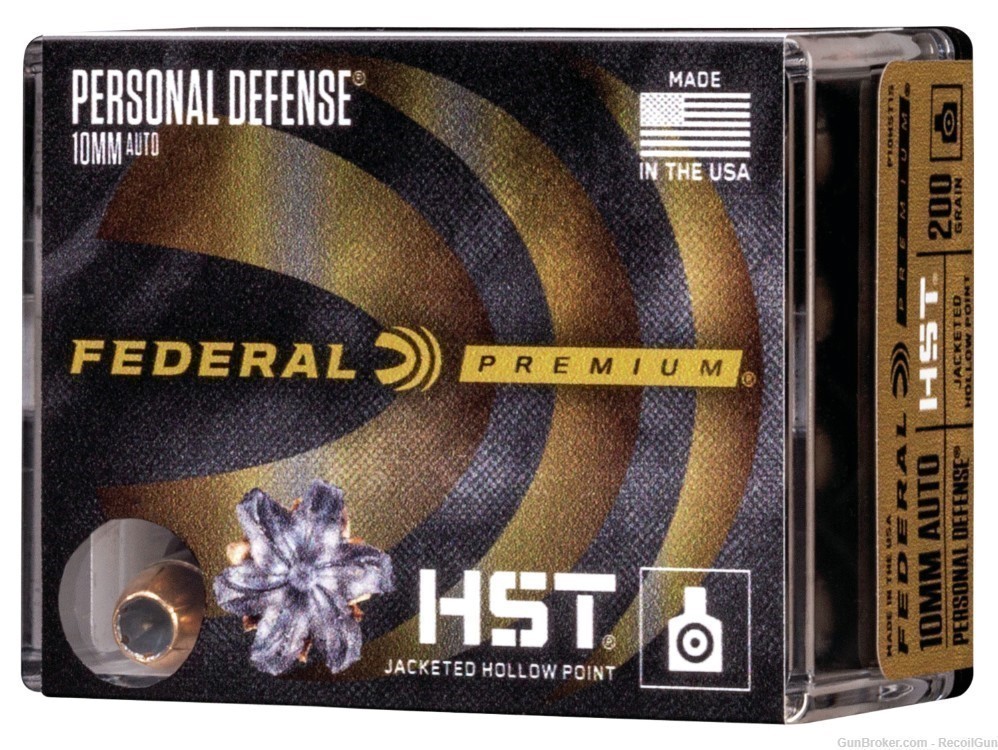 200 Rounds Federal P10HST1S Premium Personal Defense 10mm 200 gr HST JHP-img-0