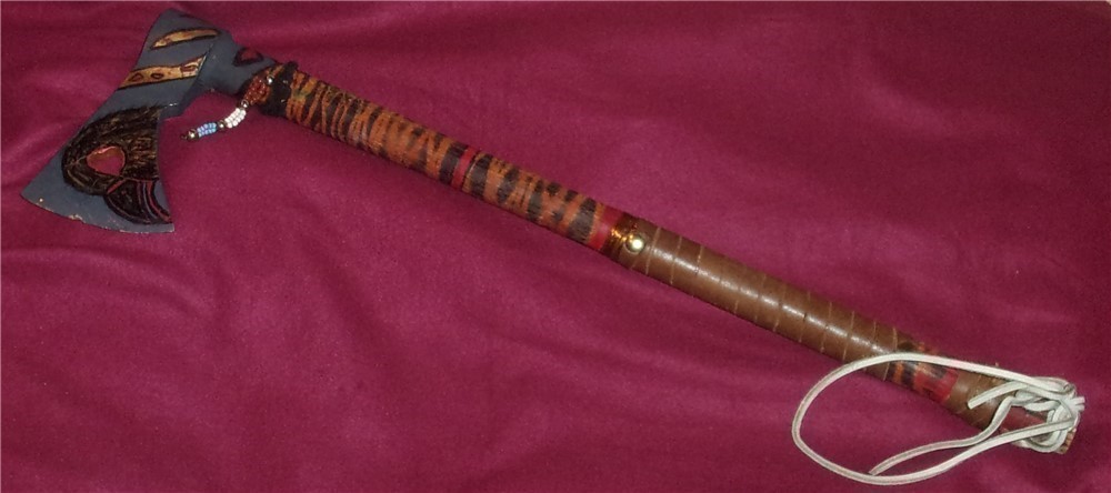 CHEYENNE CEREMONIAL TOMAHAWK BY CHRIS BAUER AMERICAN HANDICRAFTS *-img-3