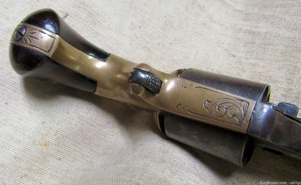 Civil War Moore Teat Fire Revolver Brass Frame Engraved .01 NO RESERVE-img-11
