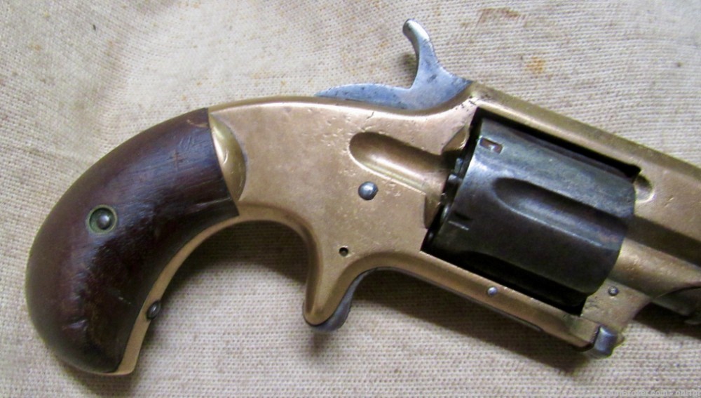 Scarce Whitneyville No 2 Brass Frame Spur Trigger .32 RF Revolver .01 NR-img-1