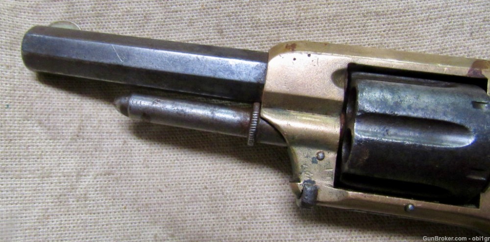 Scarce Whitneyville No 2 Brass Frame Spur Trigger .32 RF Revolver .01 NR-img-6