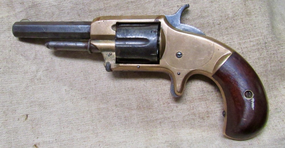Scarce Whitneyville No 2 Brass Frame Spur Trigger .32 RF Revolver .01 NR-img-5