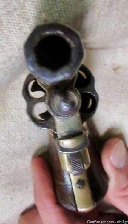 Scarce Whitneyville No 2 Brass Frame Spur Trigger .32 RF Revolver .01 NR-img-9