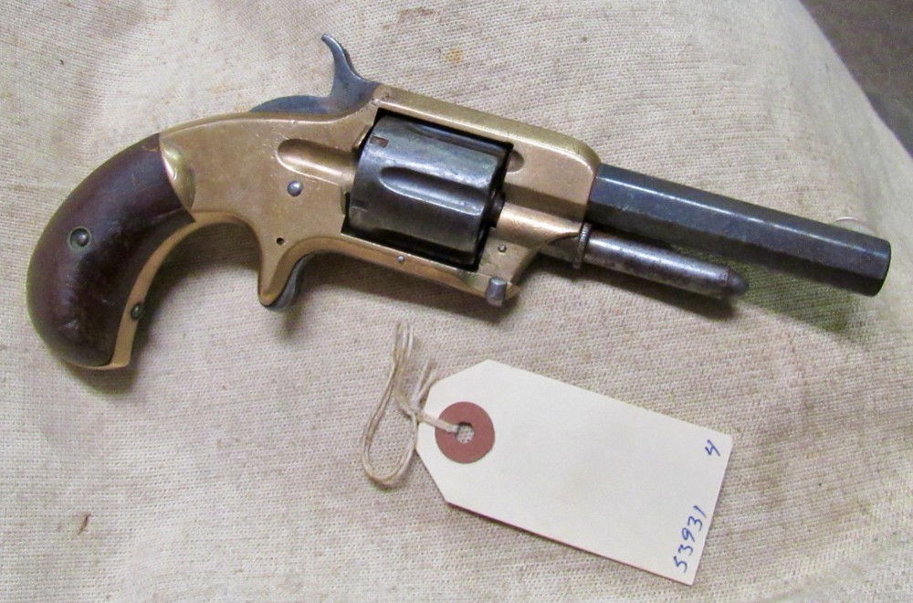 Scarce Whitneyville No 2 Brass Frame Spur Trigger .32 RF Revolver .01 NR-img-0