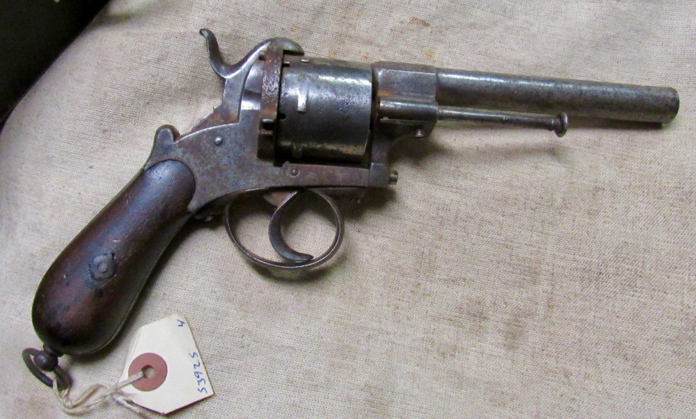 Civil War Era Belgian Pin Fire Revolver 12mm .01 NO RESERVE-img-0
