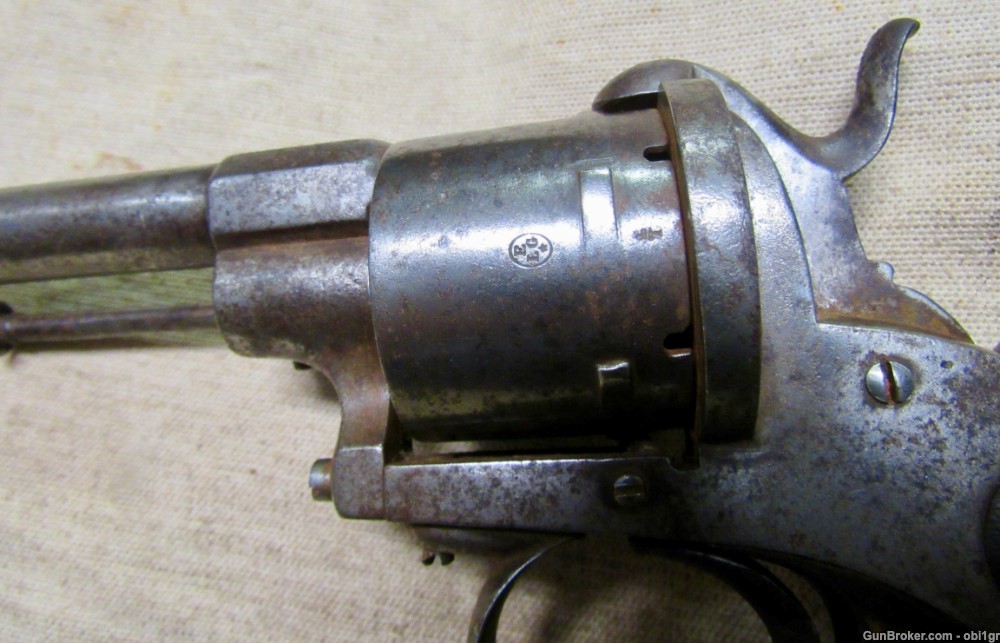 Civil War Era Belgian Pin Fire Revolver 12mm .01 NO RESERVE-img-9