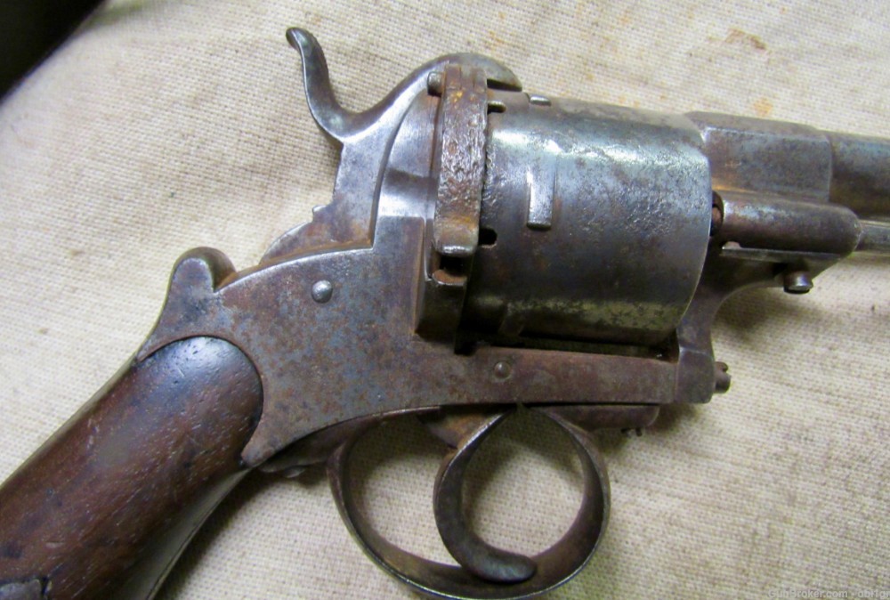 Civil War Era Belgian Pin Fire Revolver 12mm .01 NO RESERVE-img-1