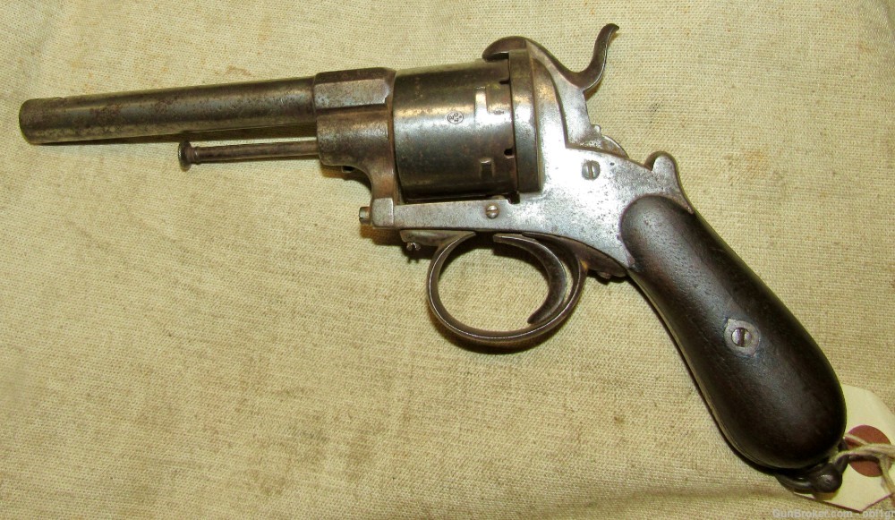 Civil War Era Belgian Pin Fire Revolver 12mm .01 NO RESERVE-img-7