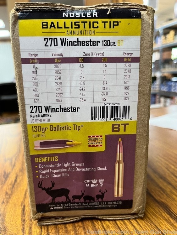 Nosler 270 Win 130Gr Ballistic Tip 200 Round Case #40062-img-0