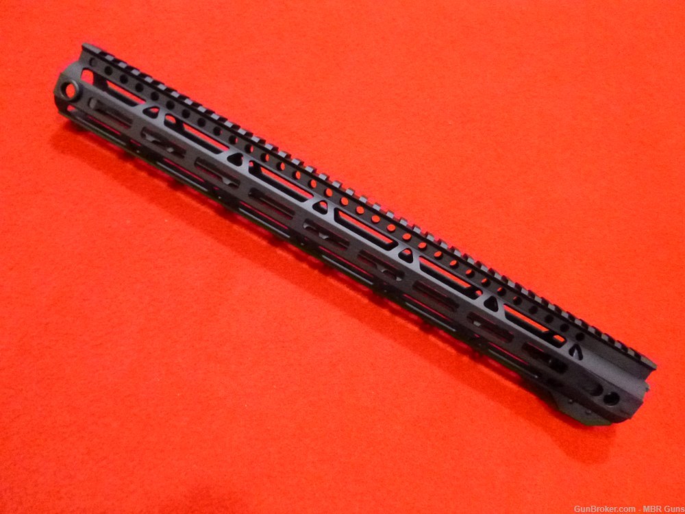 AR 15 17" M-Lok Lightweight Freefloat Rail 6061-T6 Aluminum Black-img-4