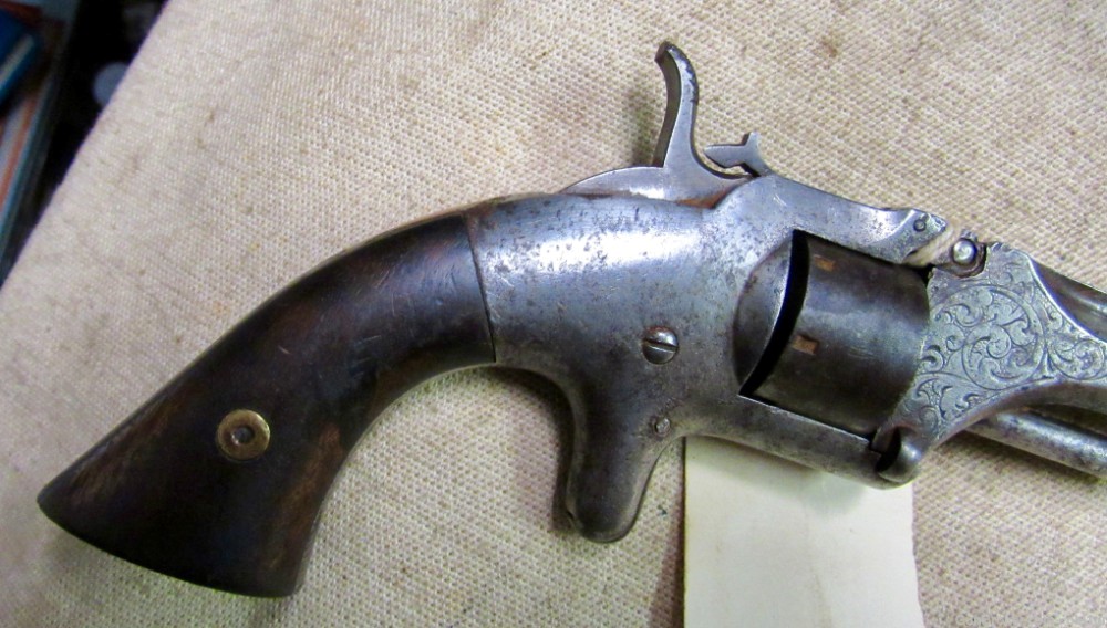 Scarce Civil War 1st Model Manhattan .22 Caliber Pocket Revolver .01 NR-img-2