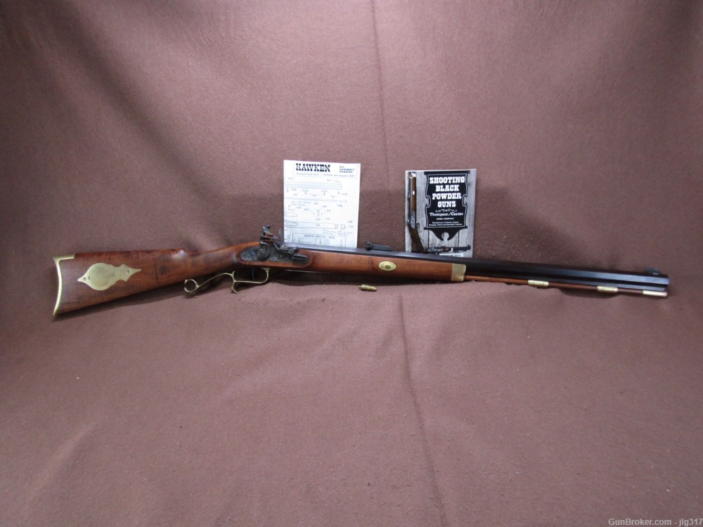 Thompson Center Arms Hawken 54 Cal Black Powder Flintlock Rifle Like New-img-0