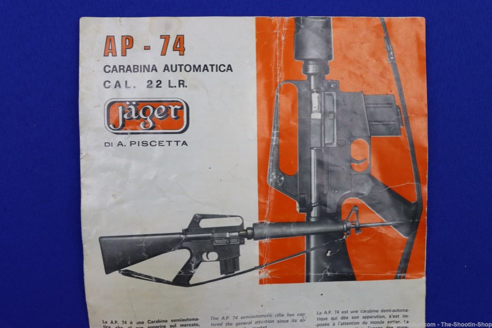 Armi Jager Model AP-74 Rifle 22LR CAL Factory Owners Manual AP74 AR 22 RARE-img-1