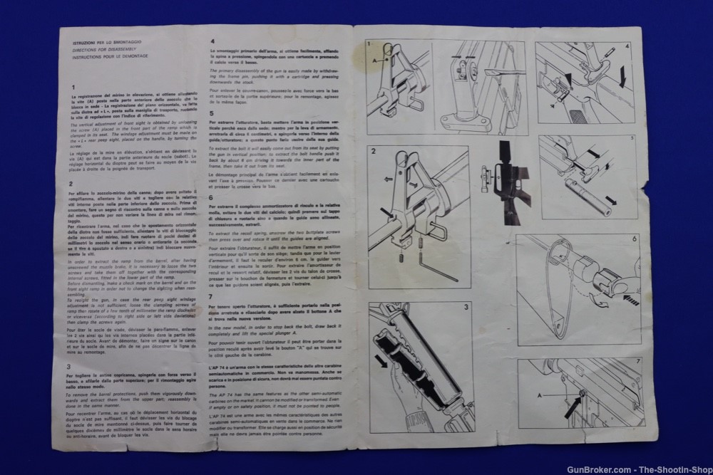 Armi Jager Model AP-74 Rifle 22LR CAL Factory Owners Manual AP74 AR 22 RARE-img-3