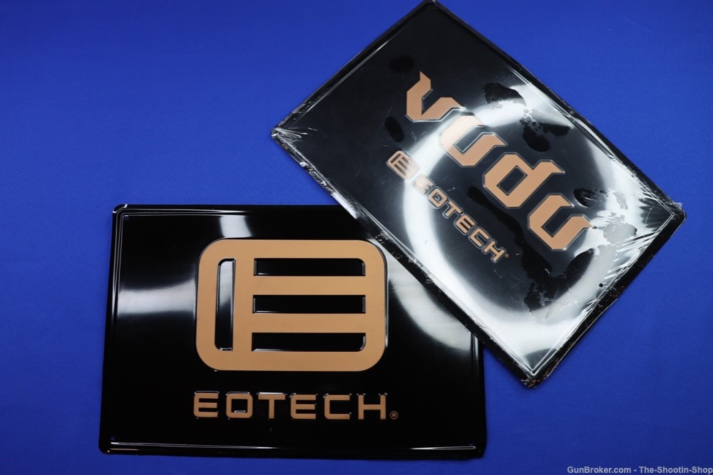 Eotech Optics Copper Logo Embossed Metal Sign Set w/ Vudu Metal 15.5" x 12"-img-5