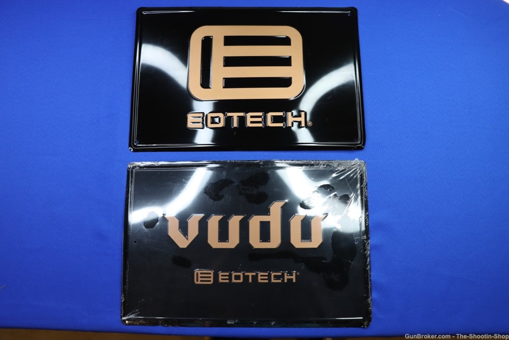 Eotech Optics Copper Logo Embossed Metal Sign Set w/ Vudu Metal 15.5" x 12"-img-0