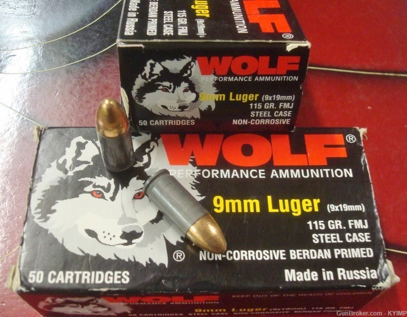 200 WOLF 9mm FMJ 115 grain Factory NEW Russian ammunition BANNED-img-0