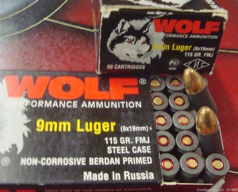 200 WOLF 9mm FMJ 115 grain Factory NEW Russian ammunition BANNED-img-3