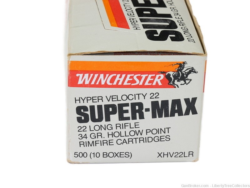 Winchester Super-Max .22 LR Long Rifle 34 GR Hollow Point Ammo 500 Rnds-img-1