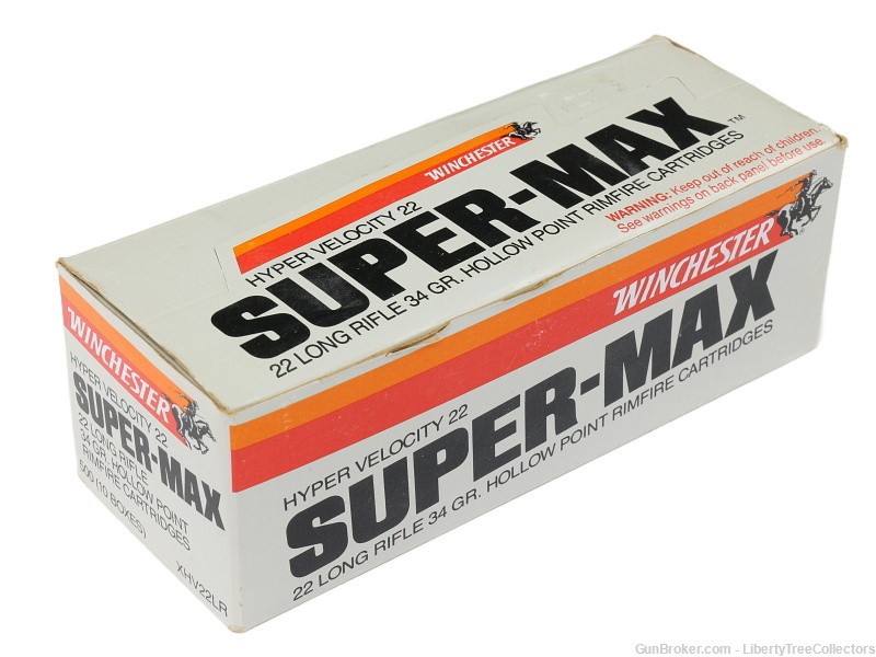 Winchester Super-Max .22 LR Long Rifle 34 GR Hollow Point Ammo 500 Rnds-img-0