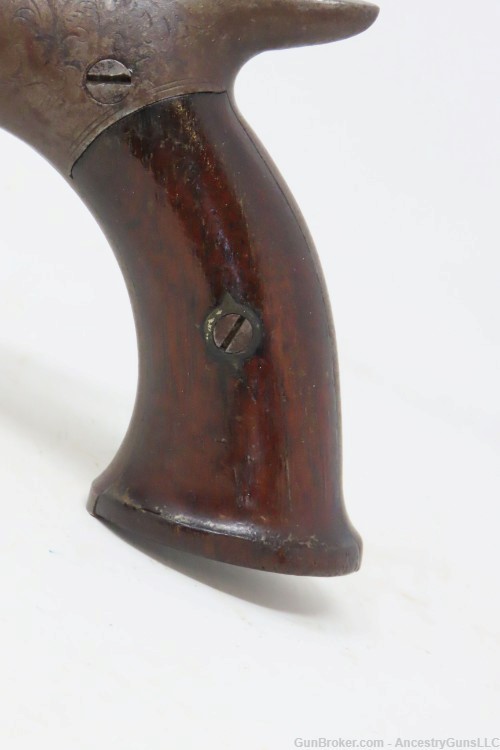 ENGRAVED Antique American Saw Handle .45 Percussion TARGET/DUELING Pistol  -img-15