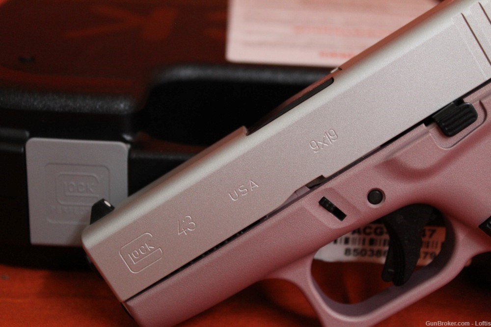 Glock 43 Pink & Aluminum 9mm NEW! Free Layaway!-img-2