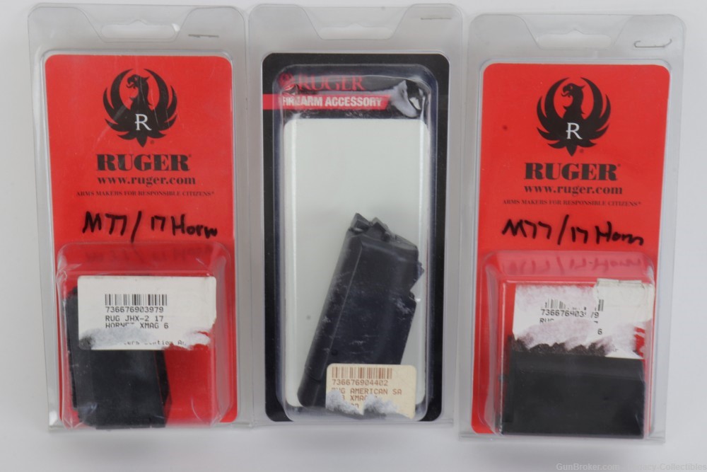 Two Ruger M77/ 17 Hornet Mags, Ruger American 5 Shot .223 Mag NIB-img-0