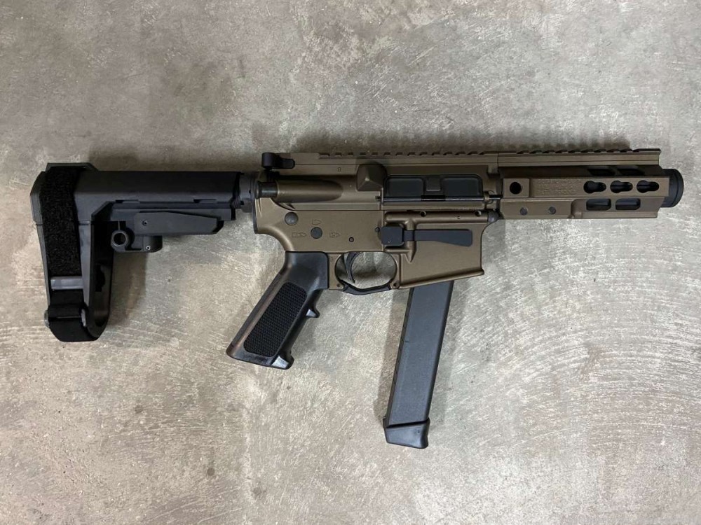 Brigade Manufacturing AR Pistol Forged Receiver 9mm 5.5" Barrel Bronze-img-0