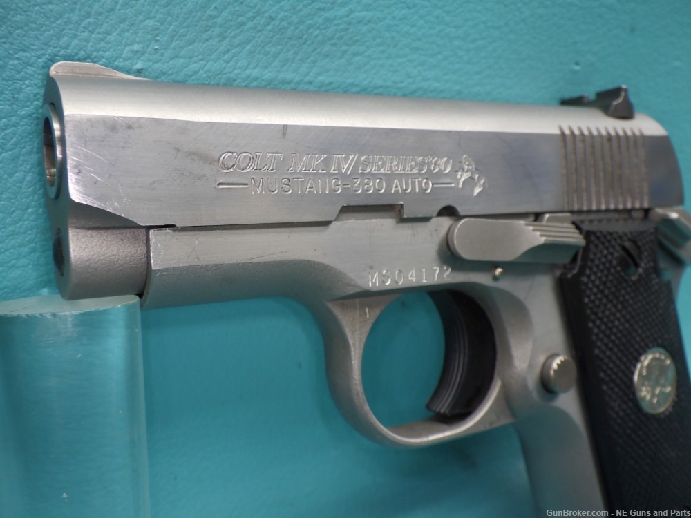 Colt Mustang MK IV Series 80 .380acp 2.75"bbl Nickel Pistol MFG 1990-img-8