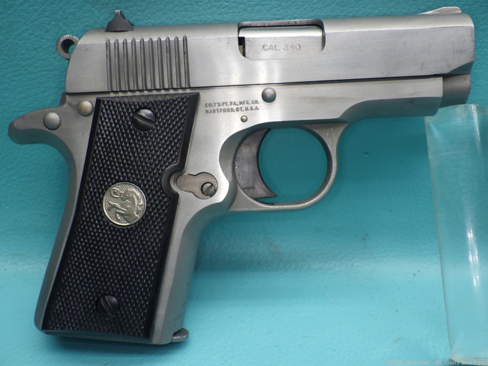 Colt Mustang MK IV Series 80 .380acp 2.75"bbl Nickel Pistol MFG 1990-img-0