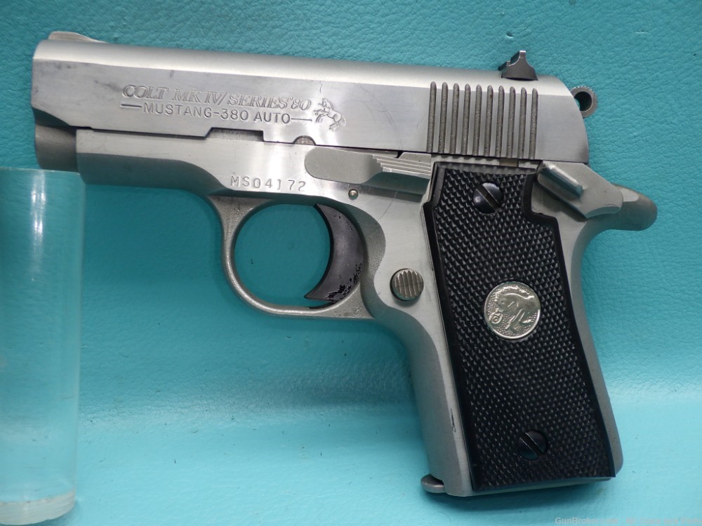 Colt Mustang MK IV Series 80 .380acp 2.75"bbl Nickel Pistol MFG 1990-img-5