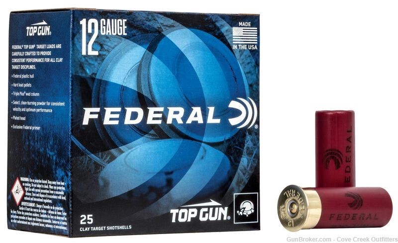 Federal Top Gun 12Ga 8-Shot 2-3/4" 1-1/8 Target 250 Round Case Pack TG12 8 -img-1