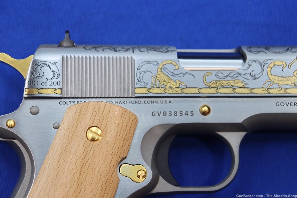 Colt Untamed Series ALACRAN 1911 Pistol GOLD ENGRAVED 38 Super 1 of 200 New-img-11