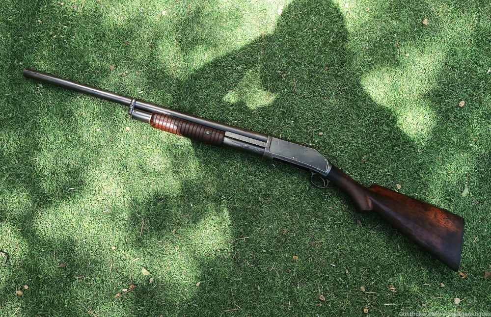 CODY verified 1st Year, 95% BLUE 1897 Winchester TX Sheriff RIOT Shotgun -img-4