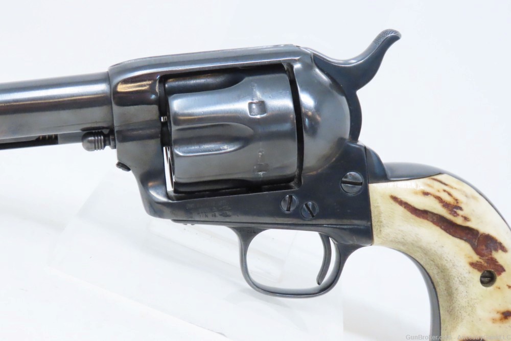 BLACK POWDER FRAME Antique COLT SAA “PEACEMAKER” .44 Revolver STAG GRIP    -img-3