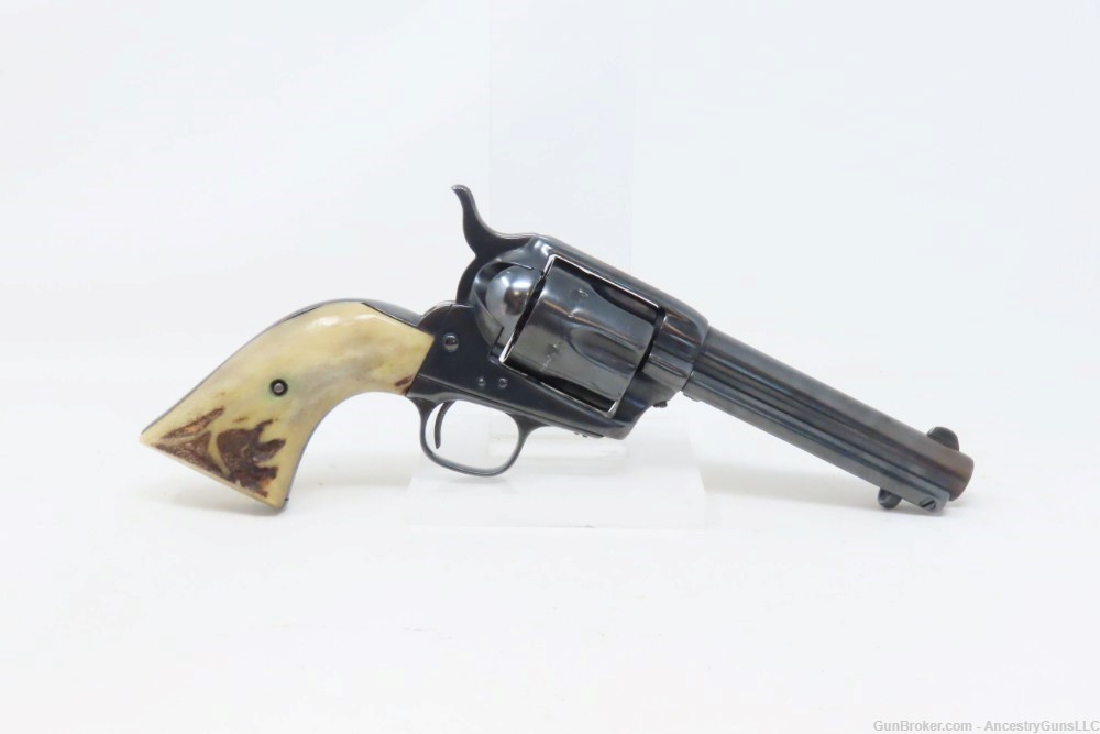 BLACK POWDER FRAME Antique COLT SAA “PEACEMAKER” .44 Revolver STAG GRIP    -img-15