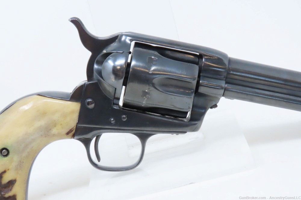 BLACK POWDER FRAME Antique COLT SAA “PEACEMAKER” .44 Revolver STAG GRIP    -img-17