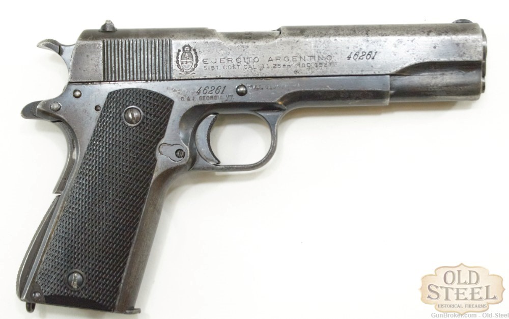 Argentine Sistema 1927 45 ACP 1911 Pistol Colt MFG 1948 C&R Penny Auction-img-0